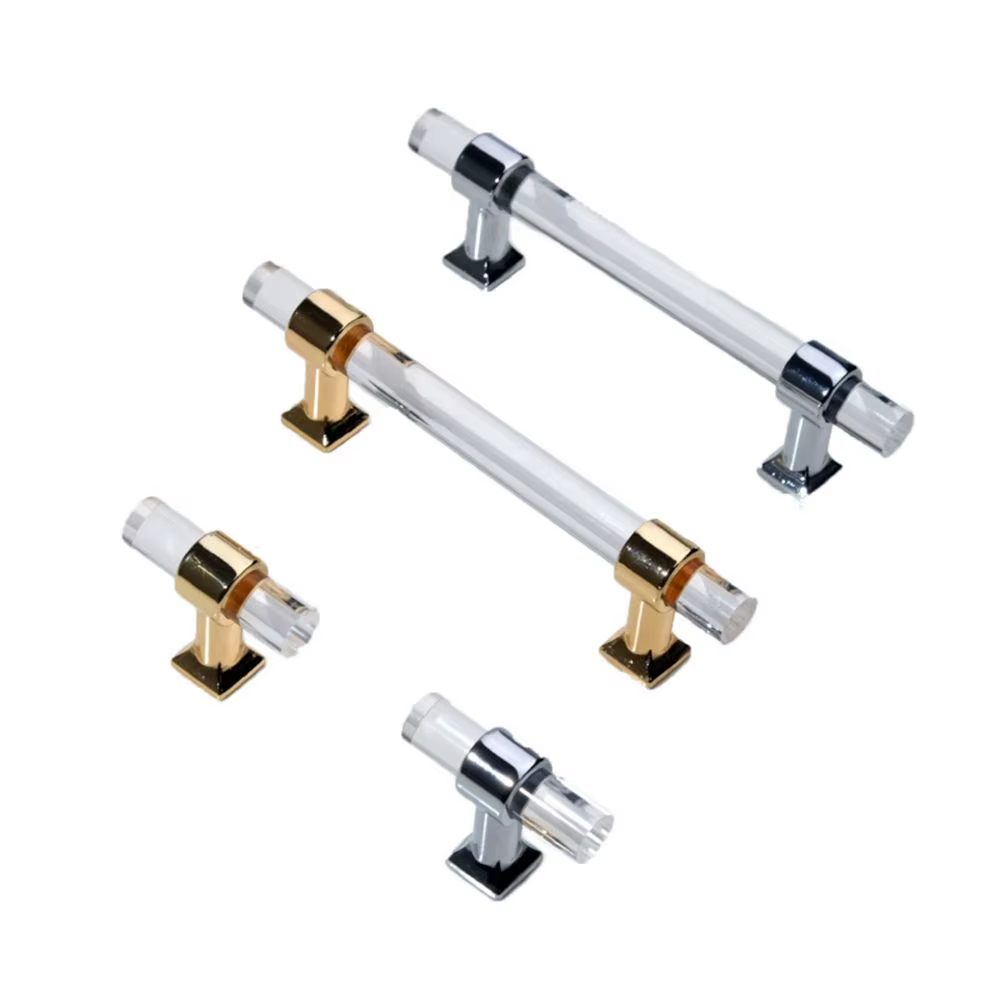 Poignées de meubles de style moderne, quincaillerie de porte de placard de salle de bain et de cuisine, barre en T Poignées de tiroir, poignées de tirage