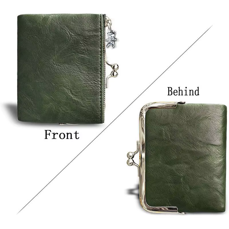 Portefeuille vintage en cuir pour femme