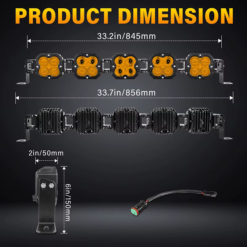 Nouveau prix départ usine, kit de bande LED connectable tout-terrain 4x4 de 40 pouces, adapté aux voitures, camions, étanche IP67, 14000LM, ambre