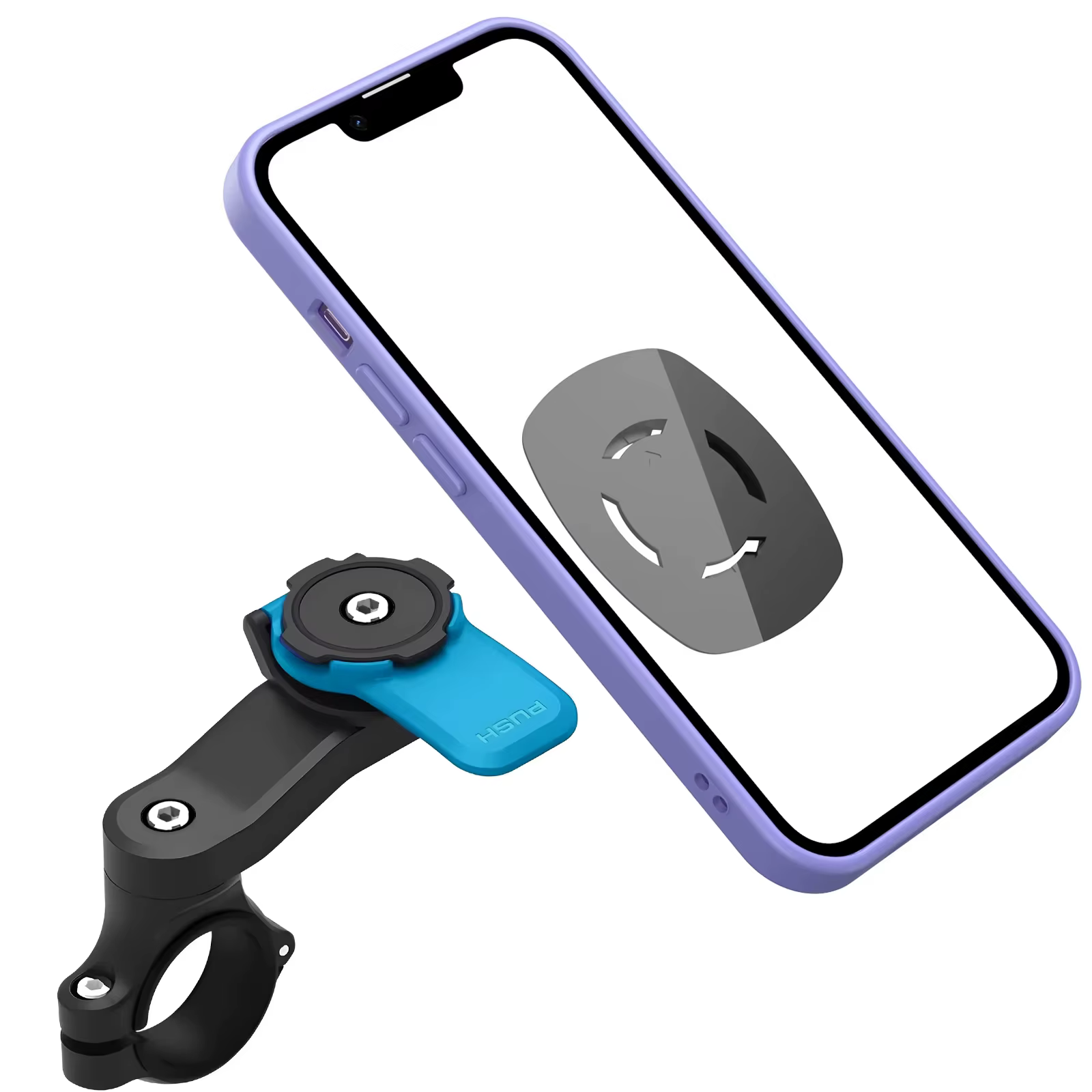 Support de téléphone pour moto, support de navigation pour vélo 360° ° Support de téléphone universel rotatif pour vélo, détachable et réglable.