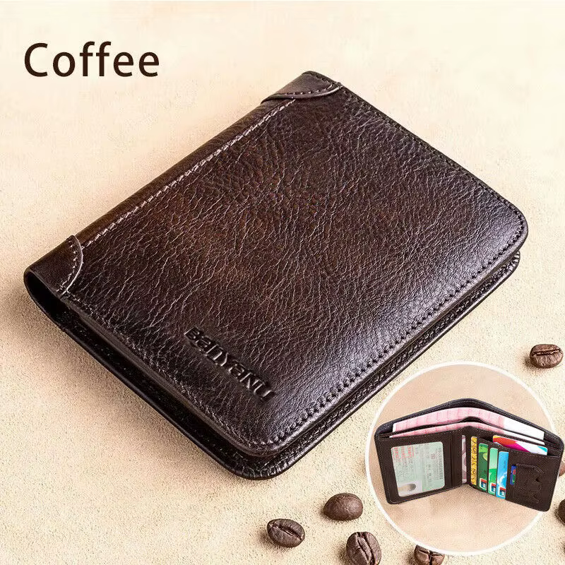 Portefeuille en cuir véritable pour hommes