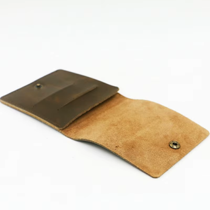 Portefeuille en cuir de vachette pour hommes et femmes