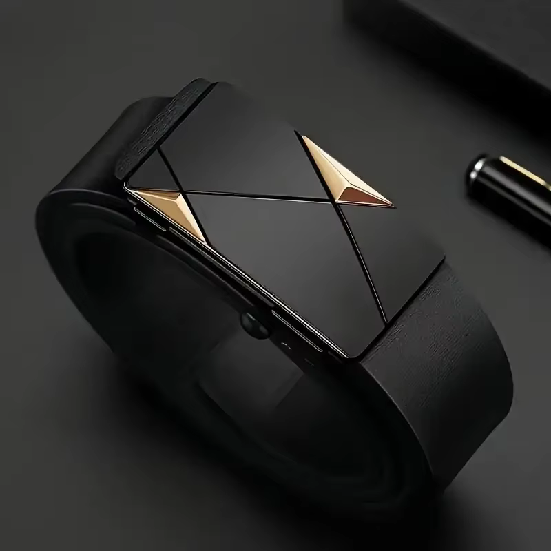 Ceinture élégante en cuir PU pour hommes – Ceintures à la mode pour la vie quotidienne