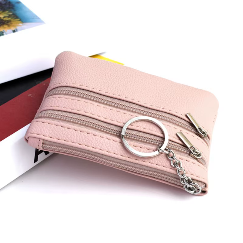 Porte-monnaie en cuir Pu noir pour hommes et femmes