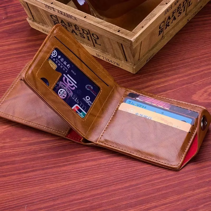 Portefeuilles pour hommes avec loquet à motif de 100 dollars américains portefeuille en cuir