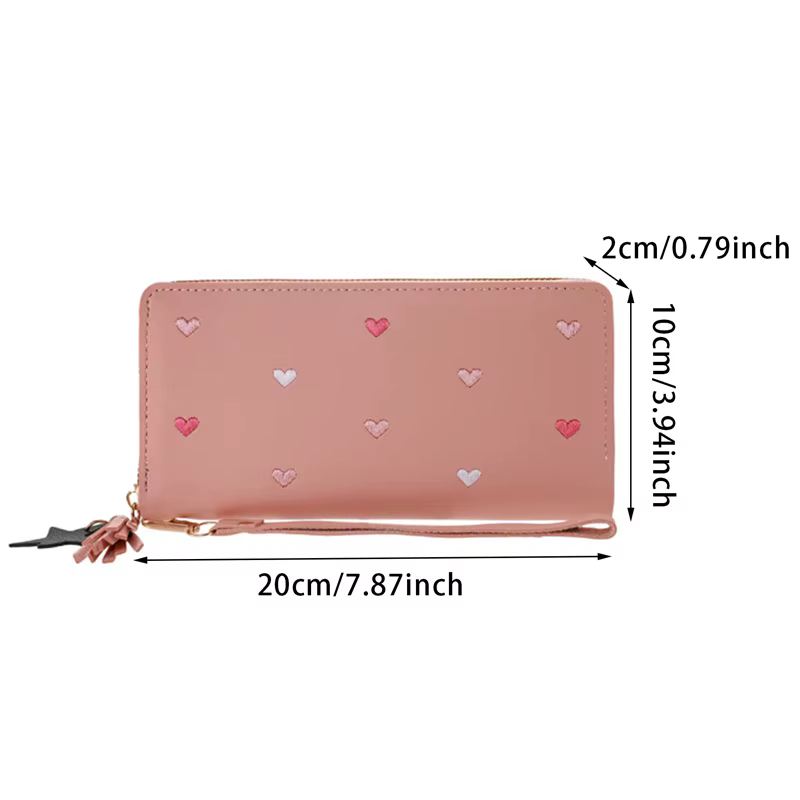 Femmes longs portefeuilles sacs à main de luxe amour coeur