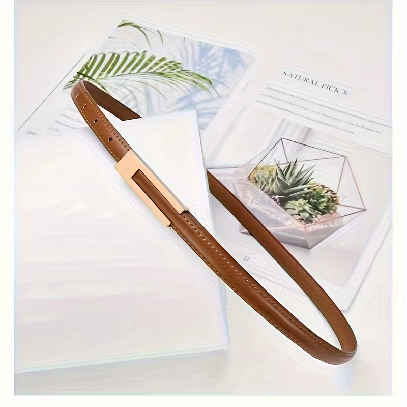 Ceinture en cuir véritable pour femme, ceinture de taille en cuir de vachette tendance avec boucle lisse, ceinture décorative polyvalente pour tenues décontractées et formelles