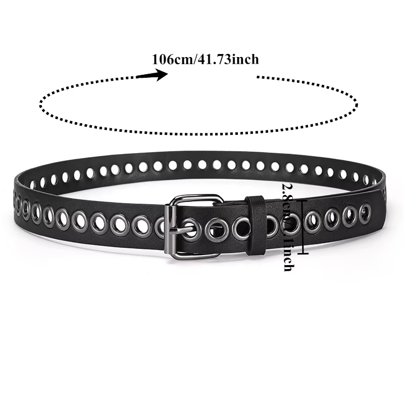 Ceinture en cuir fine et décorative sans trous