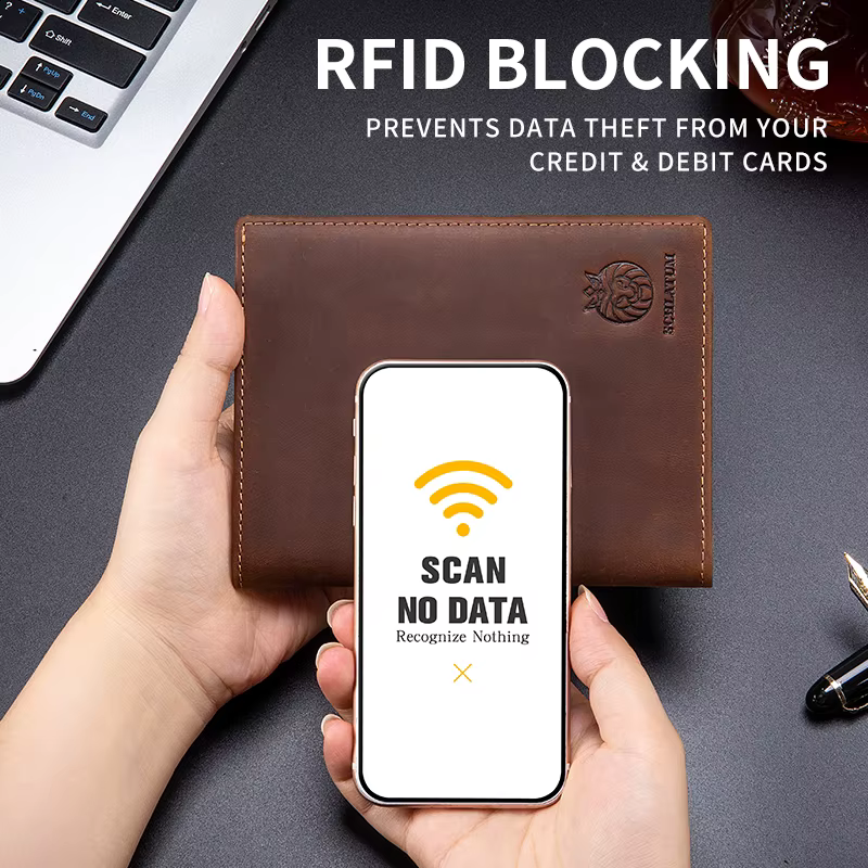 SCHLATUM porte-passeport pour voyage hommes RFID blocage portefeuille de passeport en cuir véritable avec fentes pour