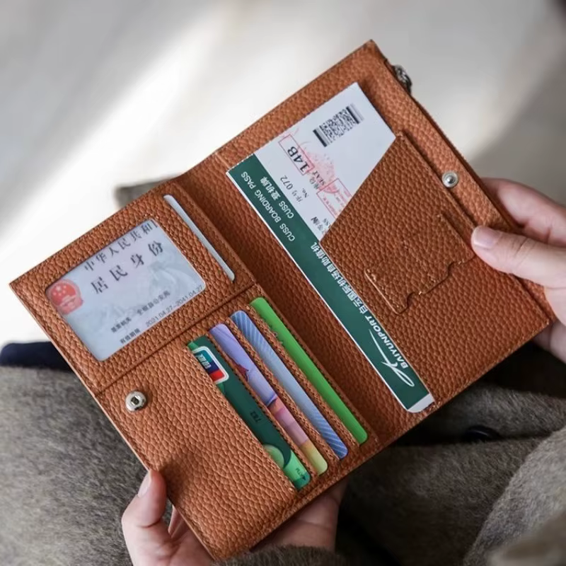 Porte-passeport en cuir couvre étui étanche voyage carte de crédit portefeuille mignon passeport livre pour