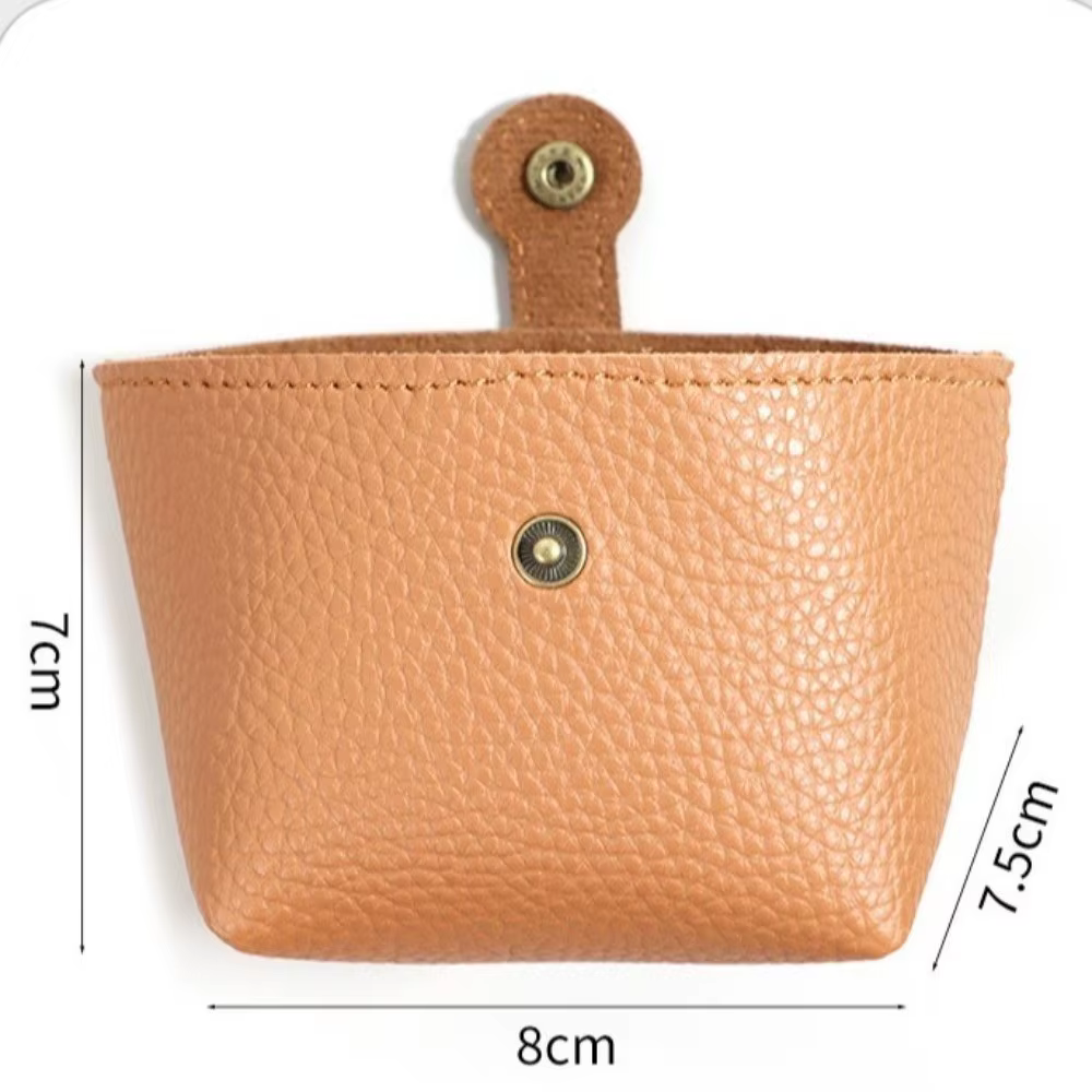 Porte-monnaie Portable en cuir PU de couleur unie