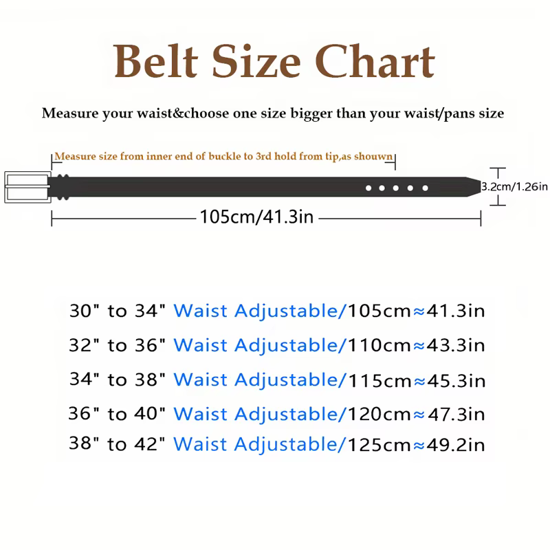 Ceinture en cuir véritable pour homme