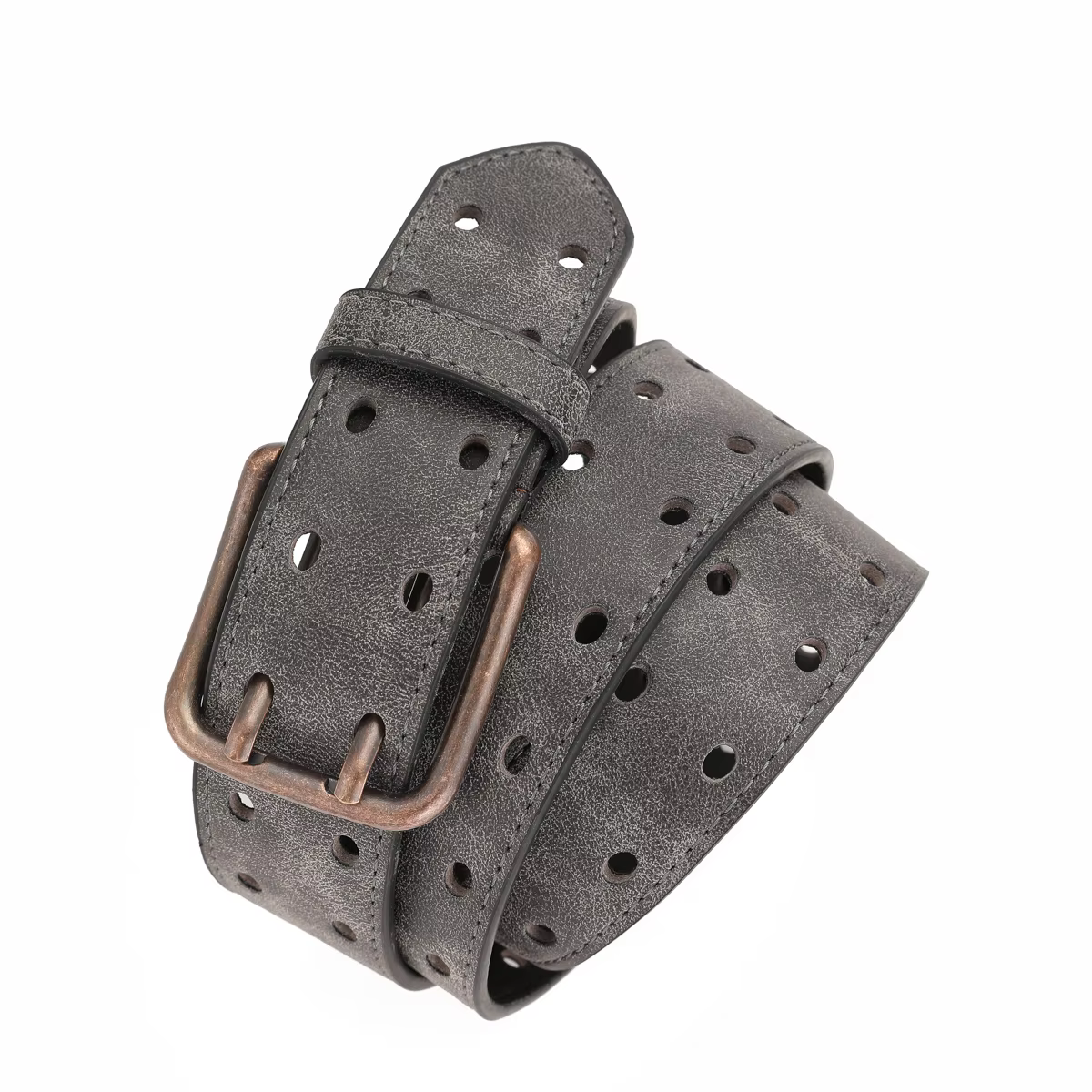 Une ceinture décontractée à boutons pour hommes et femmes, du même style, une ceinture rétro en PU.