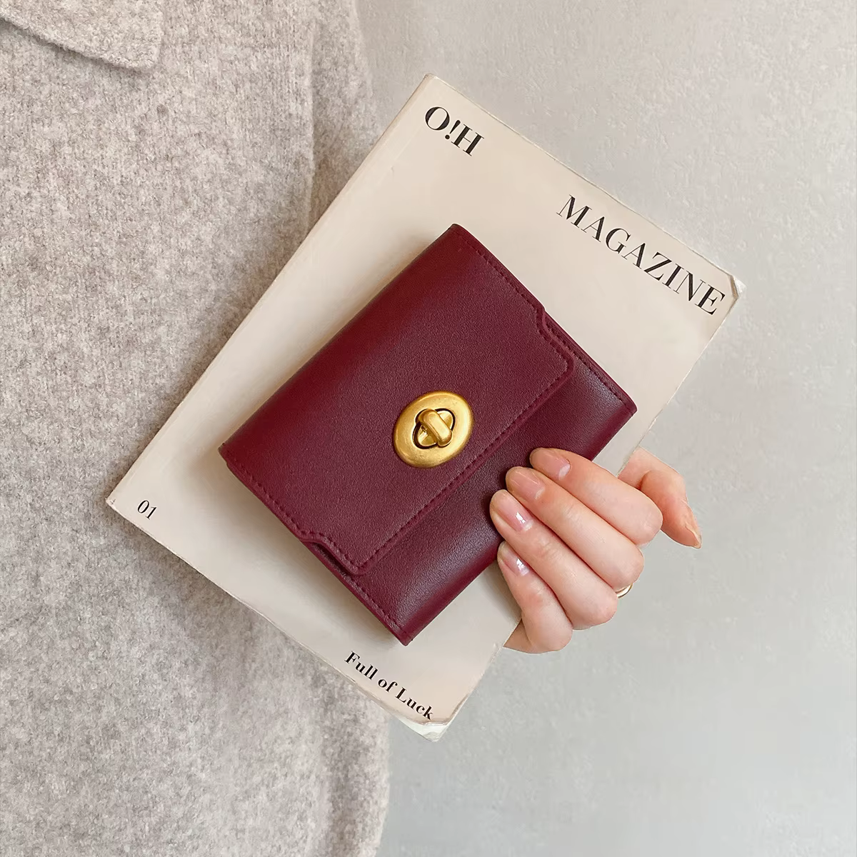 ITAMOOD – portefeuille rouge pour femmes