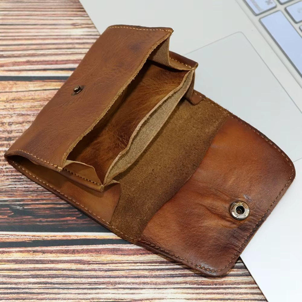 Portefeuille en cuir de vache véritable pour hommes et femmes
