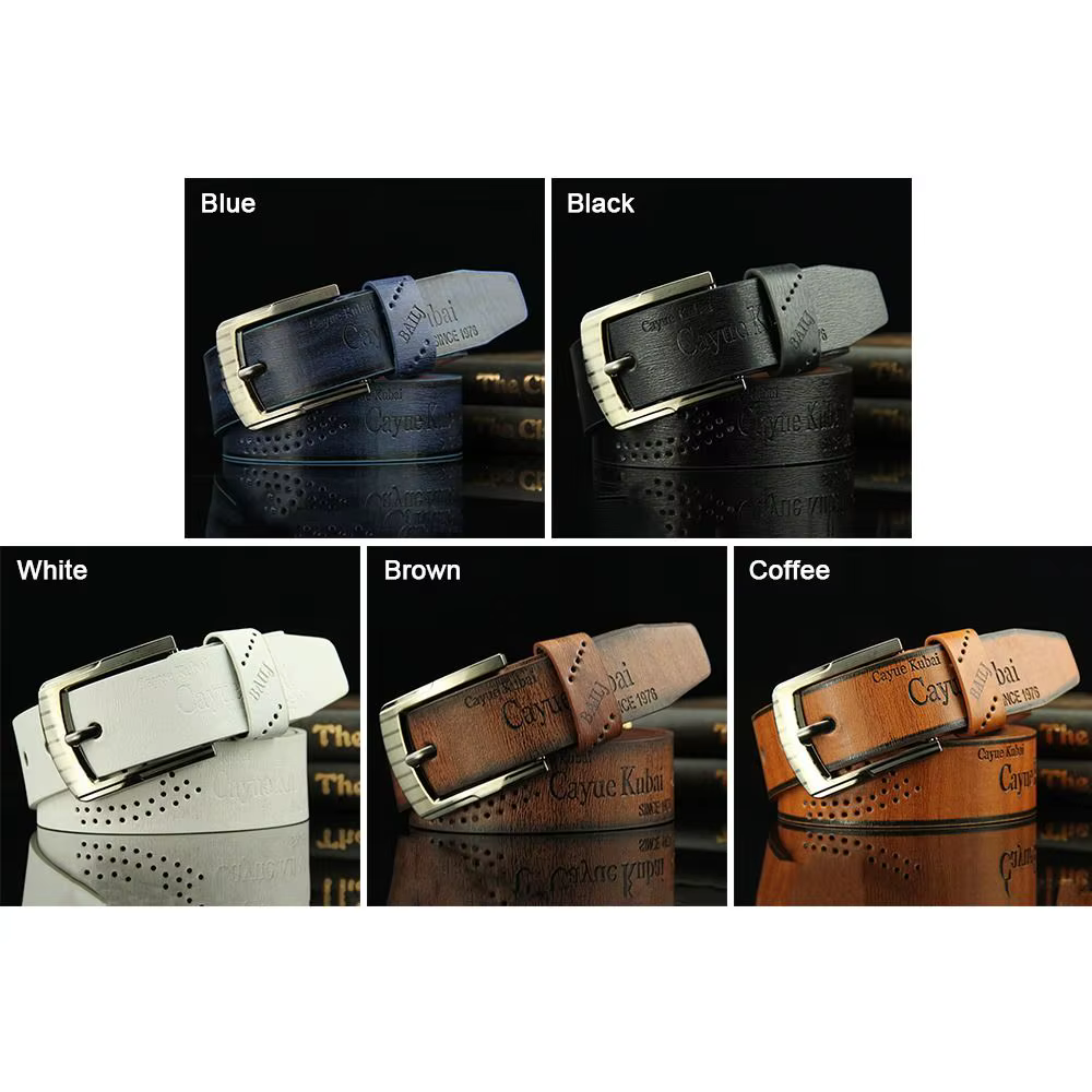 Ceinture en cuir pour hommes lettre imprimée luxe classique boucle affaires Cowboy Vintage