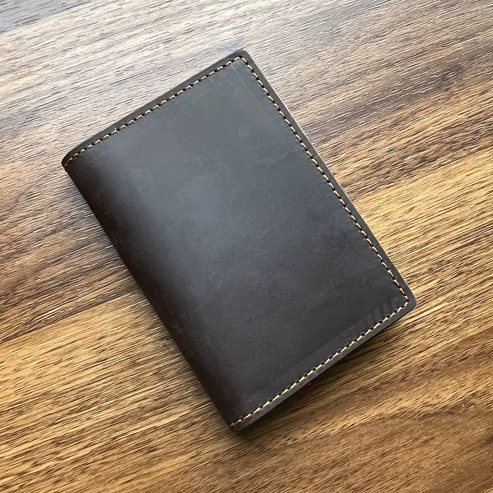 Porte carte bancaire personnalisé en cuir véritable pour hommes