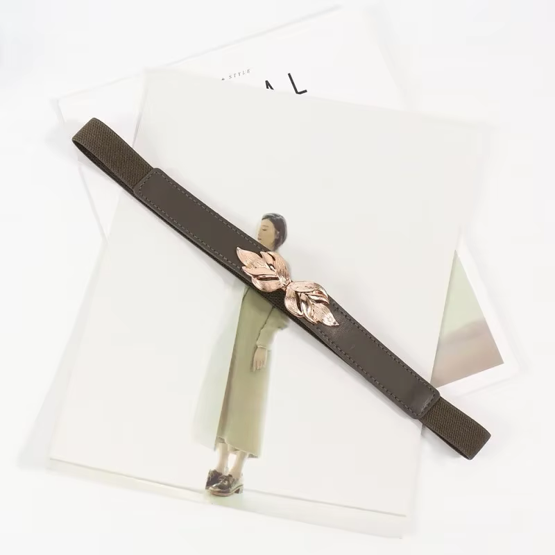 Ceinture fine en cuir chevelu pour femmes