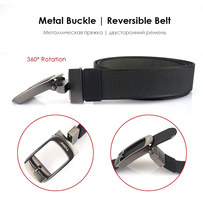 KOLBER Nouvelle Ceinture Réversible Pour Hommes Alliage Argent Boucle Automatique