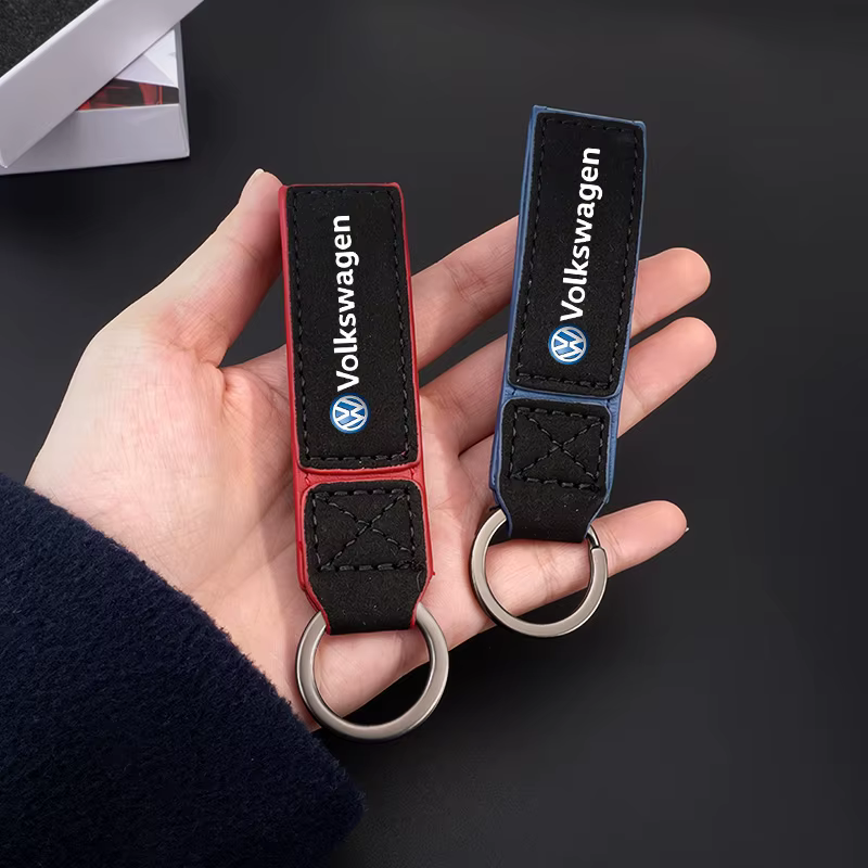 Porte-clés en cuir suédé pour homme et femme
