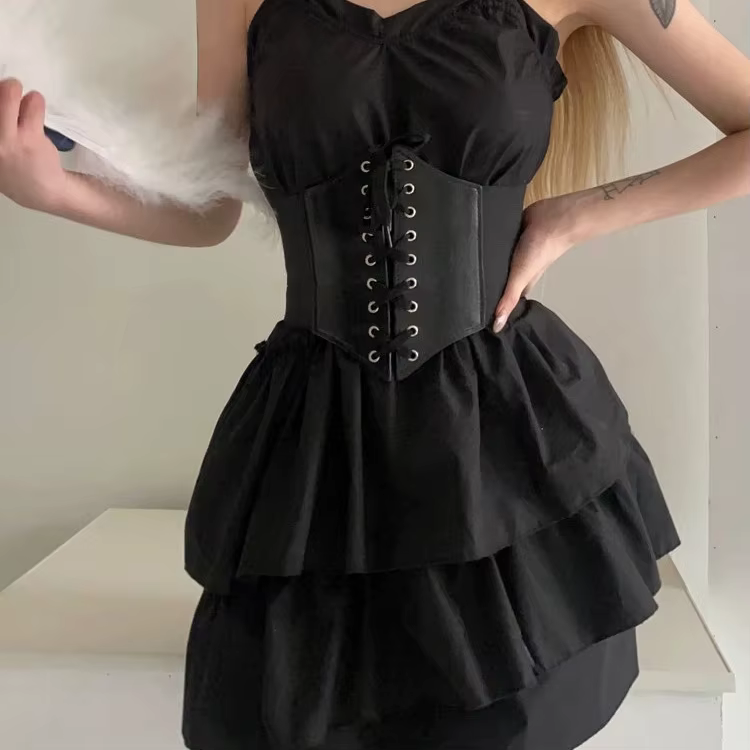 Ceinture large rétro pour femme avec élastique
