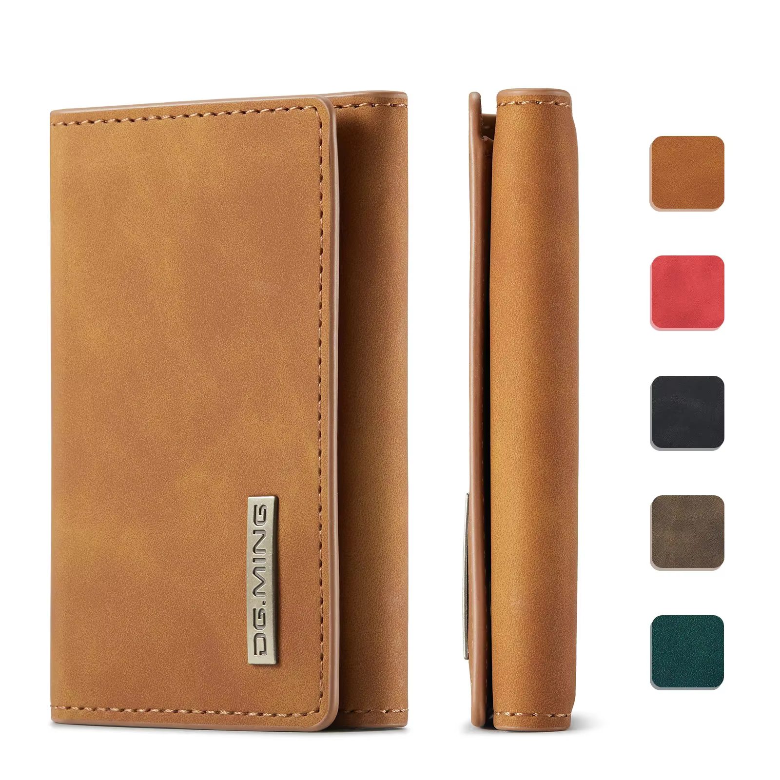 Portefeuille Marron Dg.ming Vintage en PU