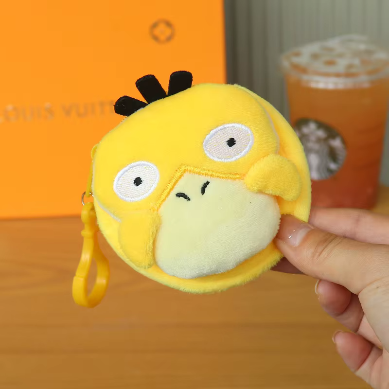 Porte-monnaie Anime Pokemon Psyduck, sac à casque mignon de dessin animé, sac de taille portable pour enfants, cadeau d'anniversaire tendance pour enfant