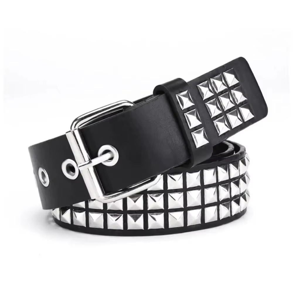 Ceinture à rivets en métal lourd pour femmes