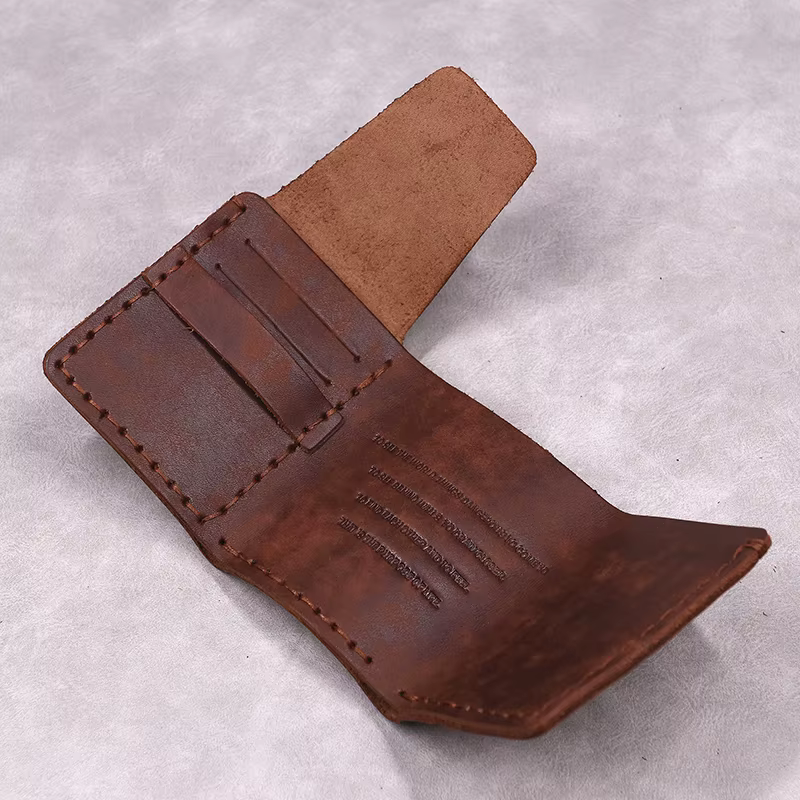 100% cuir véritable la vie secrète de Walter Mitty portefeuille pour hommes Vintage à la main en peau de vache à trois