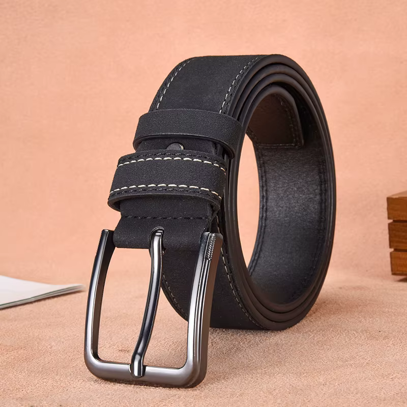 Ceinture en cuir pleine fleur épaissie pour homme