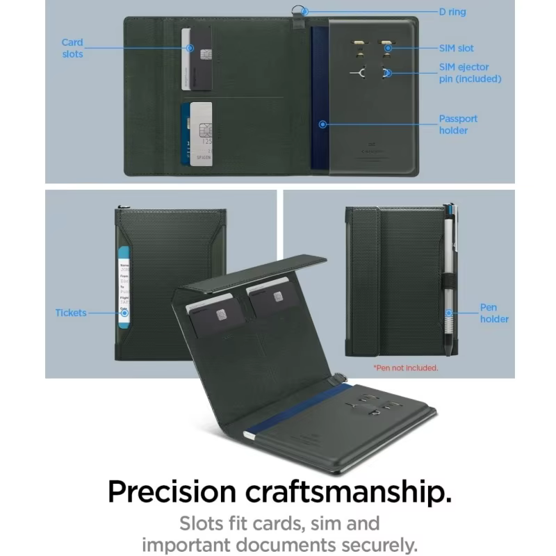 Protection Rfid porte-passeport portefeuille de voyage pour hommes en cuir Multi fonction