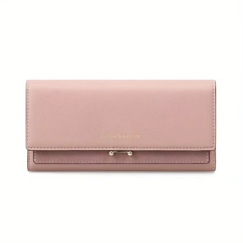 Portefeuille long en cuir PU pour femme