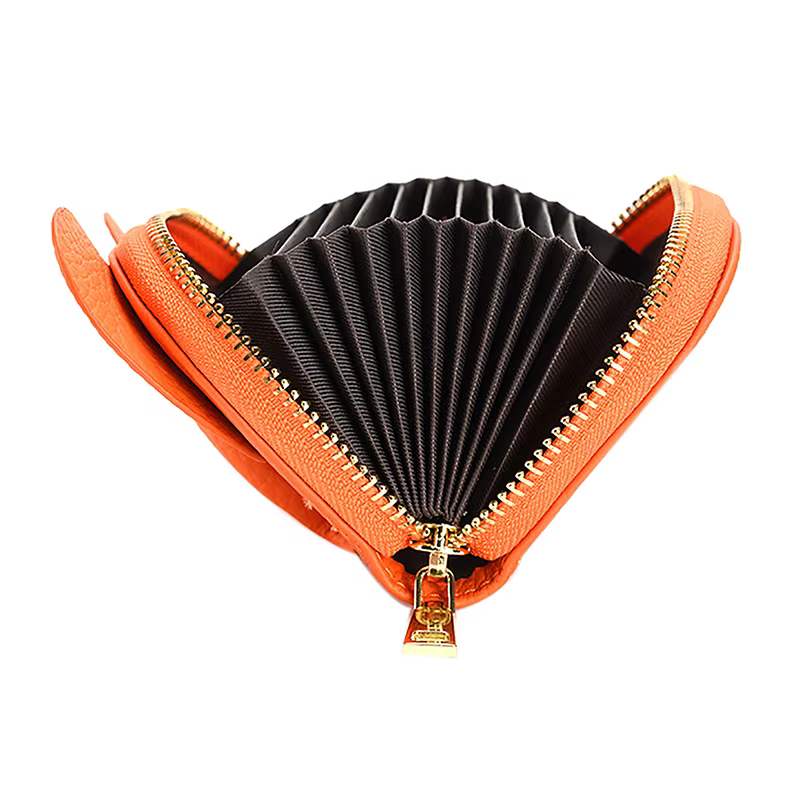 Porte-cartes en cuir de vachette véritable pour femme