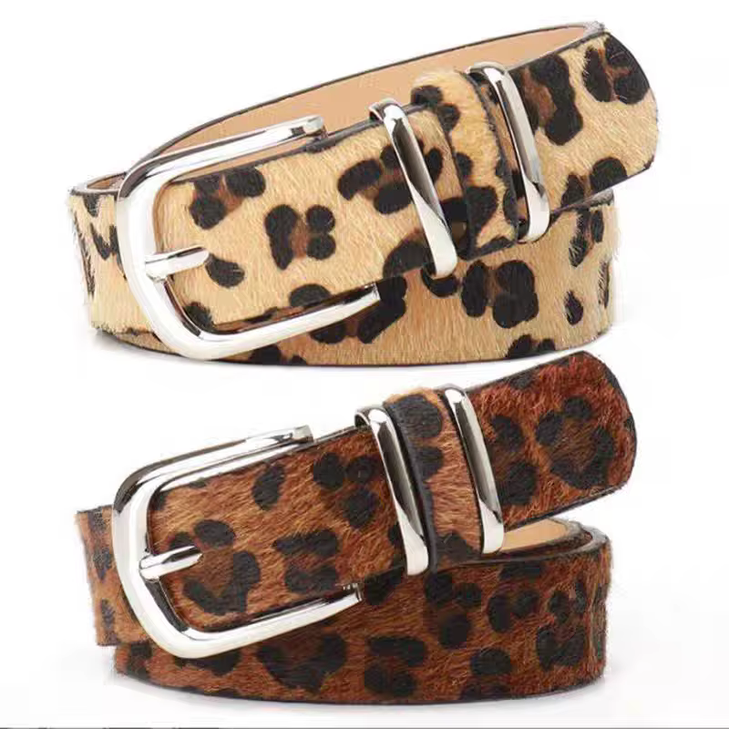 Ceinture rétro à motif léopard pour femmes