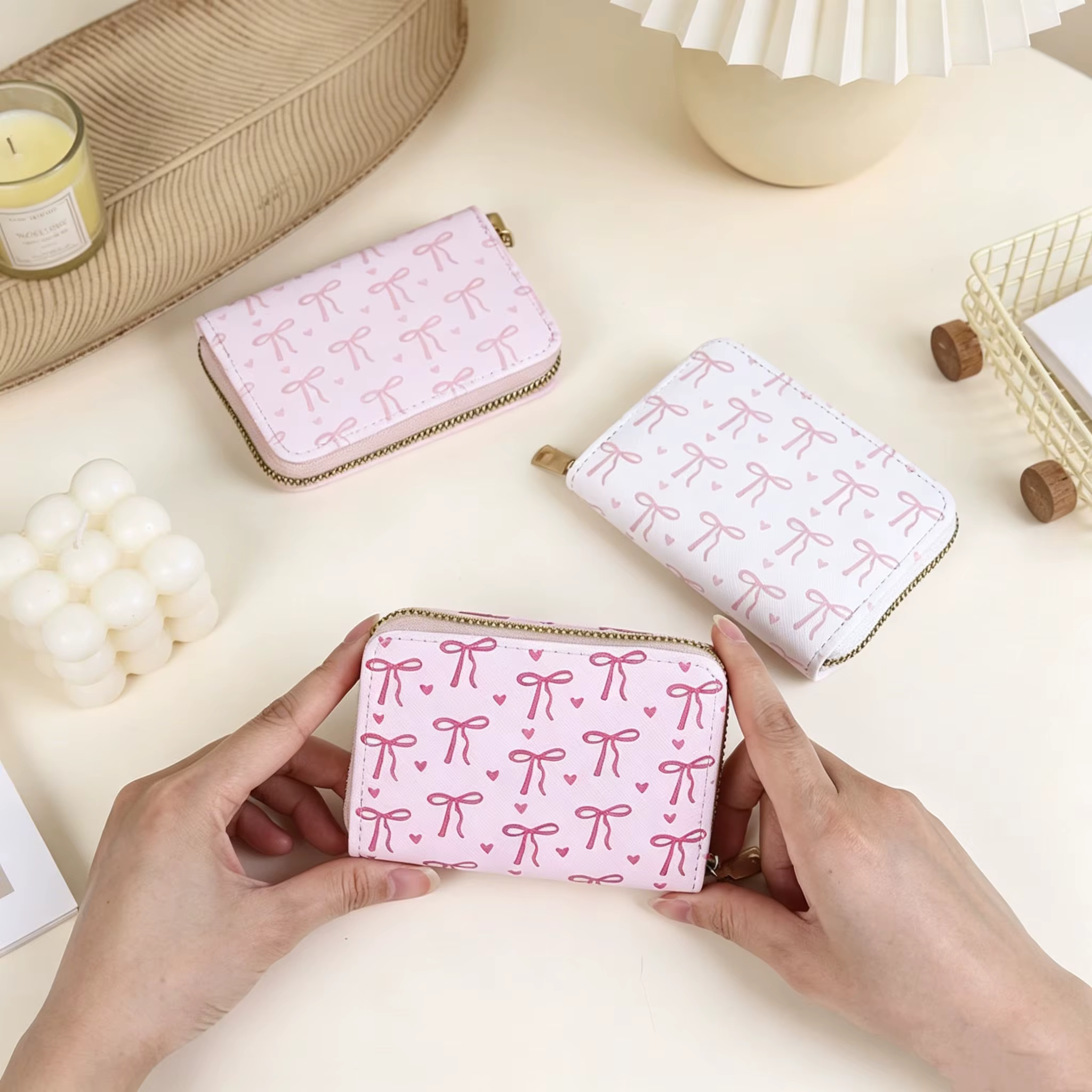Portefeuille chic vintage à fermeture éclair pour femme - Emplacements sécurisés pour plusieurs cartes