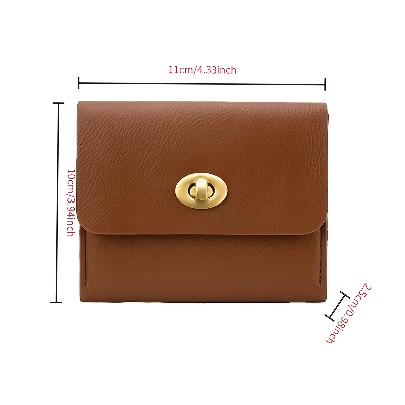 Porte-cartes et porte-monnaie mini rétro en cuir PU WERLLANDS avec fermoir rotatif multicolore