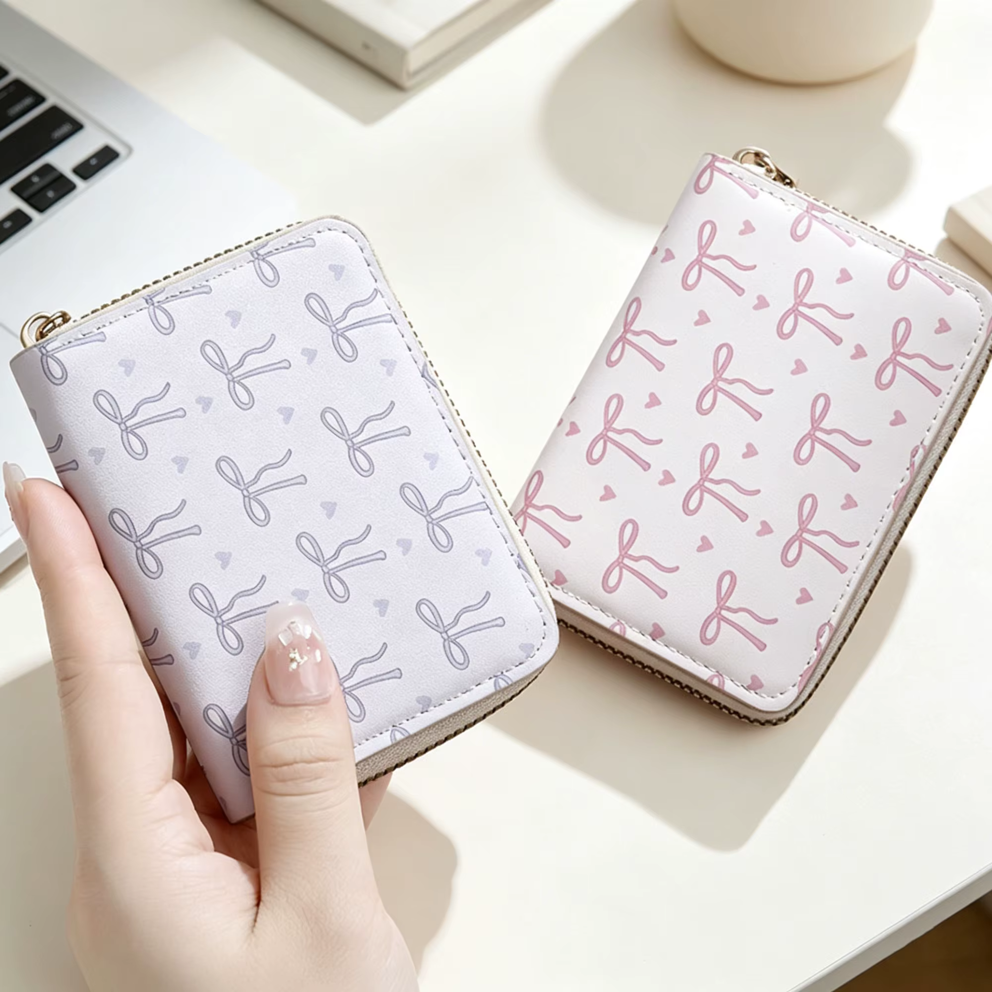 Portefeuille chic vintage à fermeture éclair pour femme - Emplacements sécurisés pour plusieurs cartes