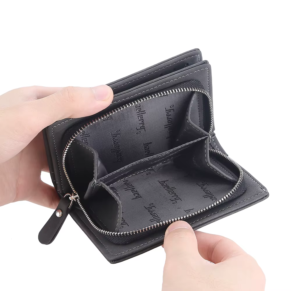 Portefeuille court en cuir PU pour hommes