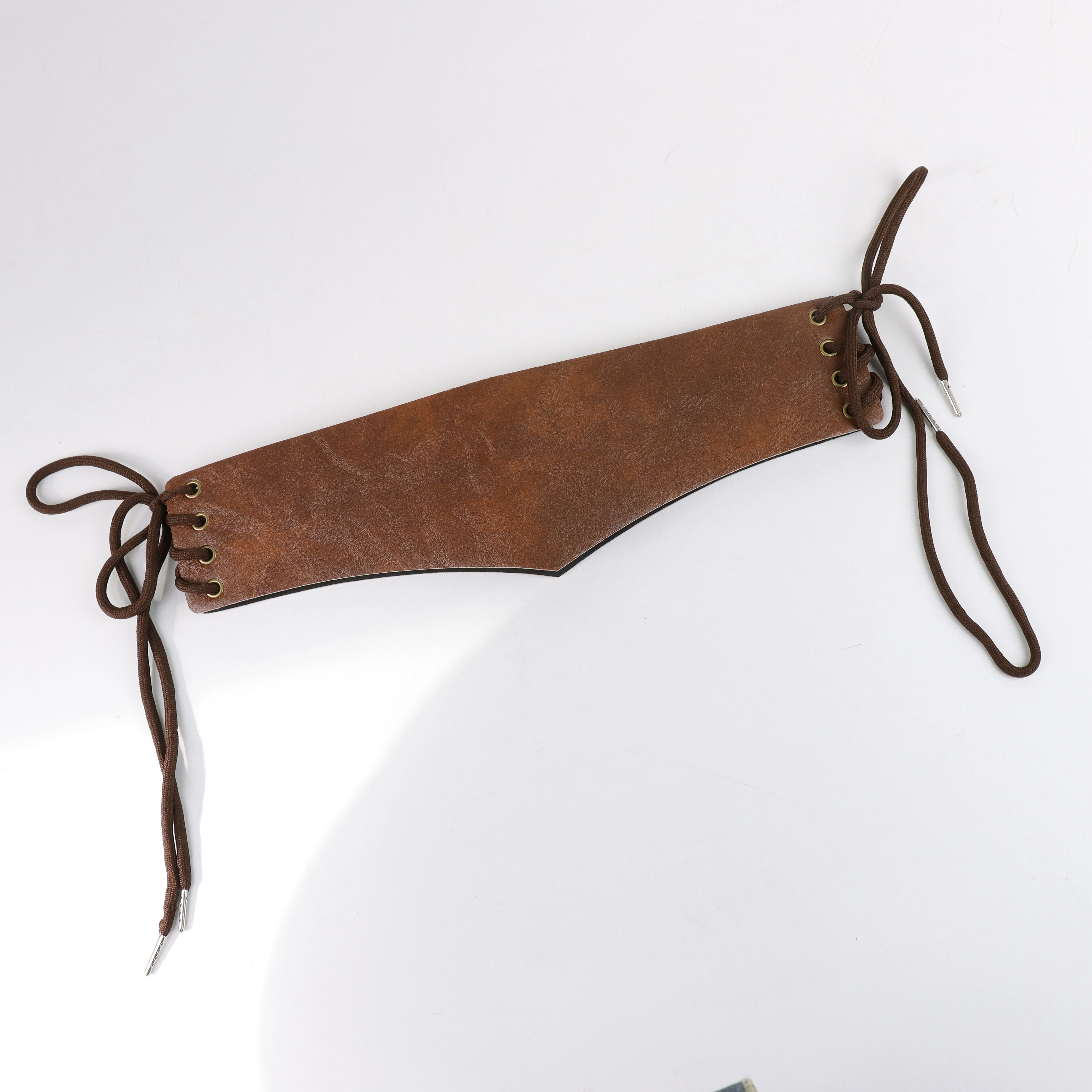 Ceinture en cuir PU marron rétro