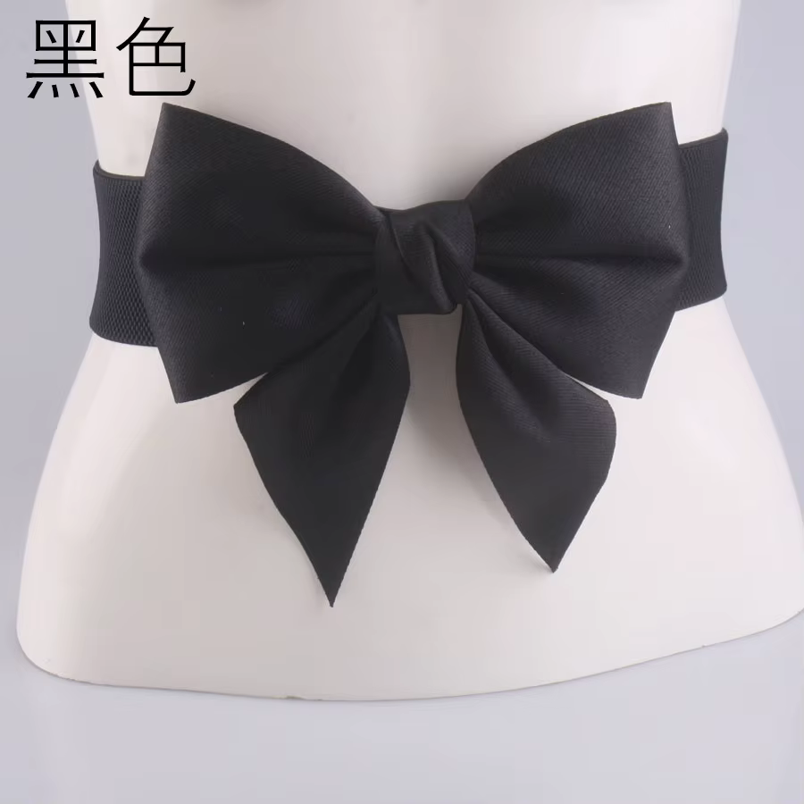 Ceinture large élastique à nœud papillon pour femme
