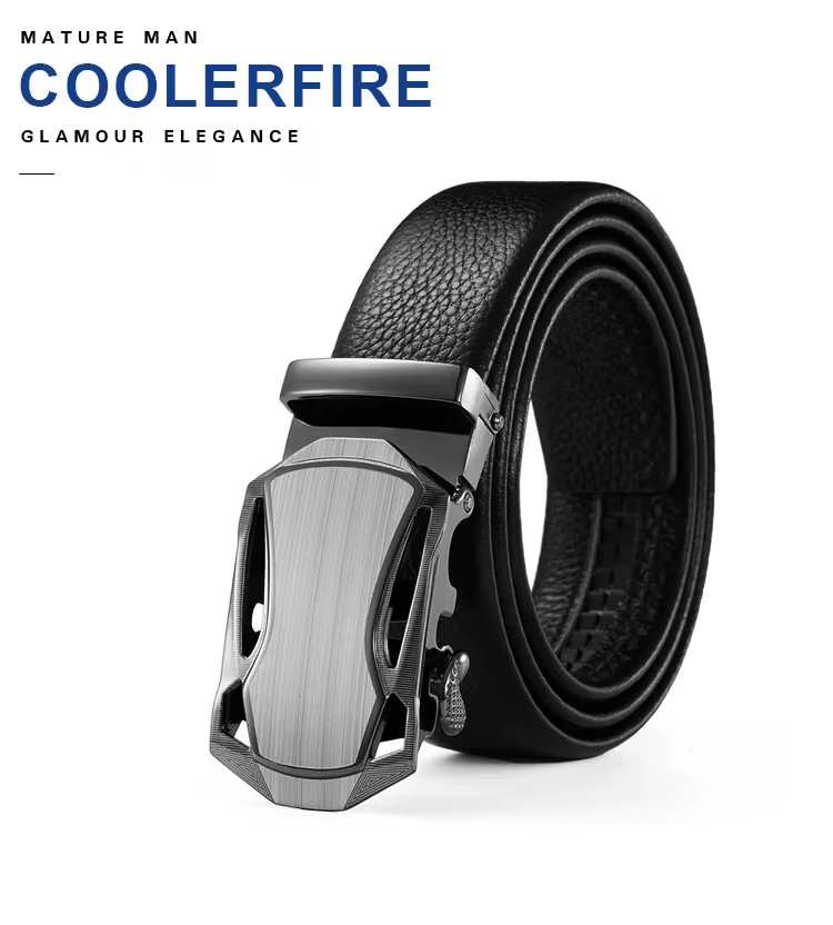 Ceinture pour homme en cuir de luxe avec boucle automatique