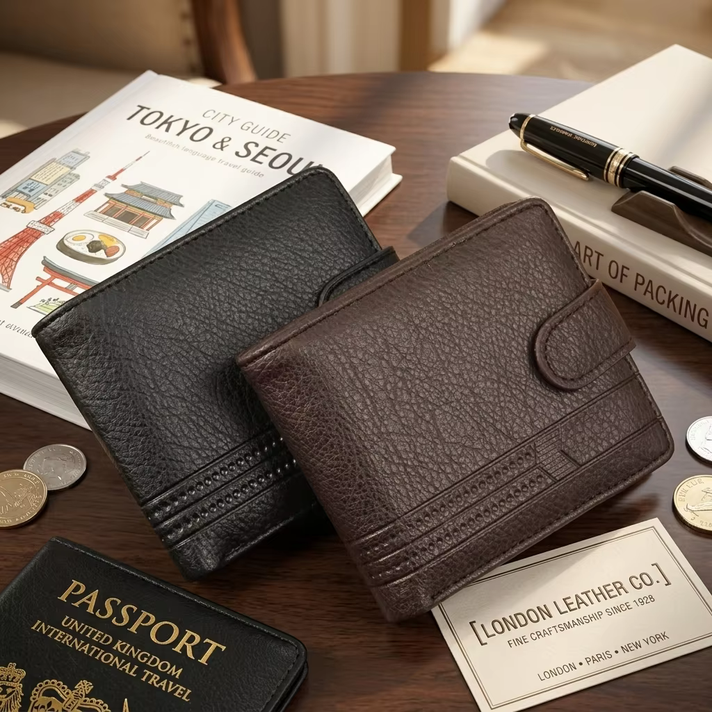Portefeuille en cuir pour homme avec emplacements pour cartes de crédit/débit
