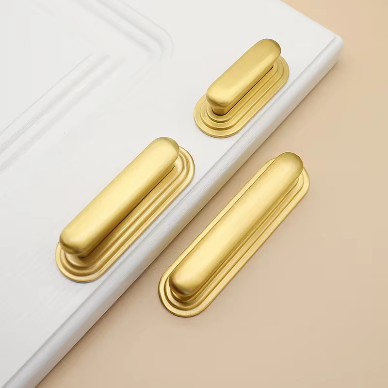 Poignée de porte d'armoire moderne Simple en laiton, tiroir de cuisine, nouvelle lumière de luxe en or, poignées de meubles de garde-robe, décoration de la maison