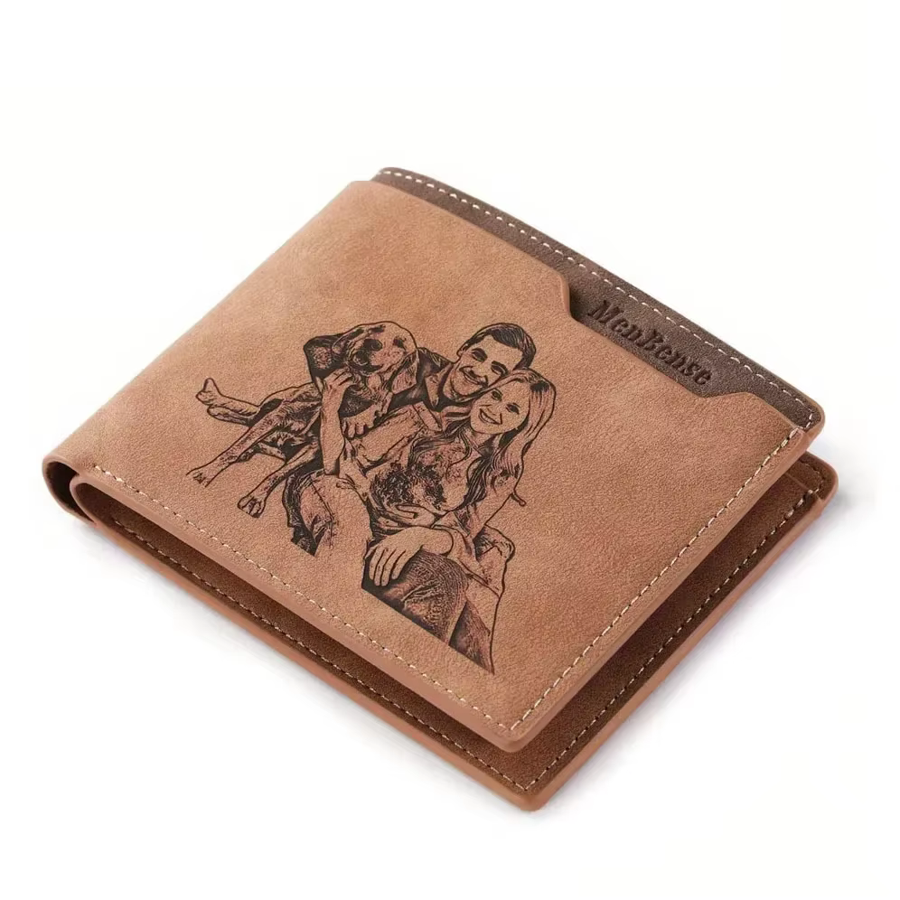 Portefeuille photo personnalisé pour hommes – Cadeau personnalisé pour papa