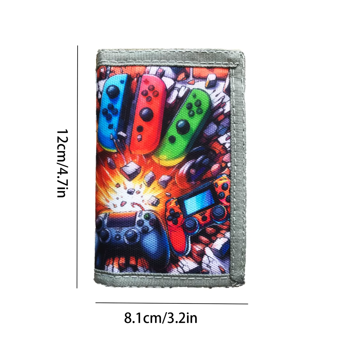 Portefeuille à trois volets avec impression de Console de jeu
