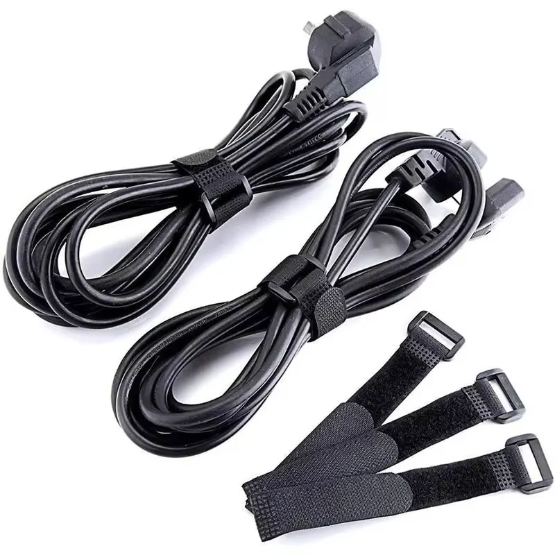 Sangles Velcro noires largeur 20mm attaches zippées en Nylon