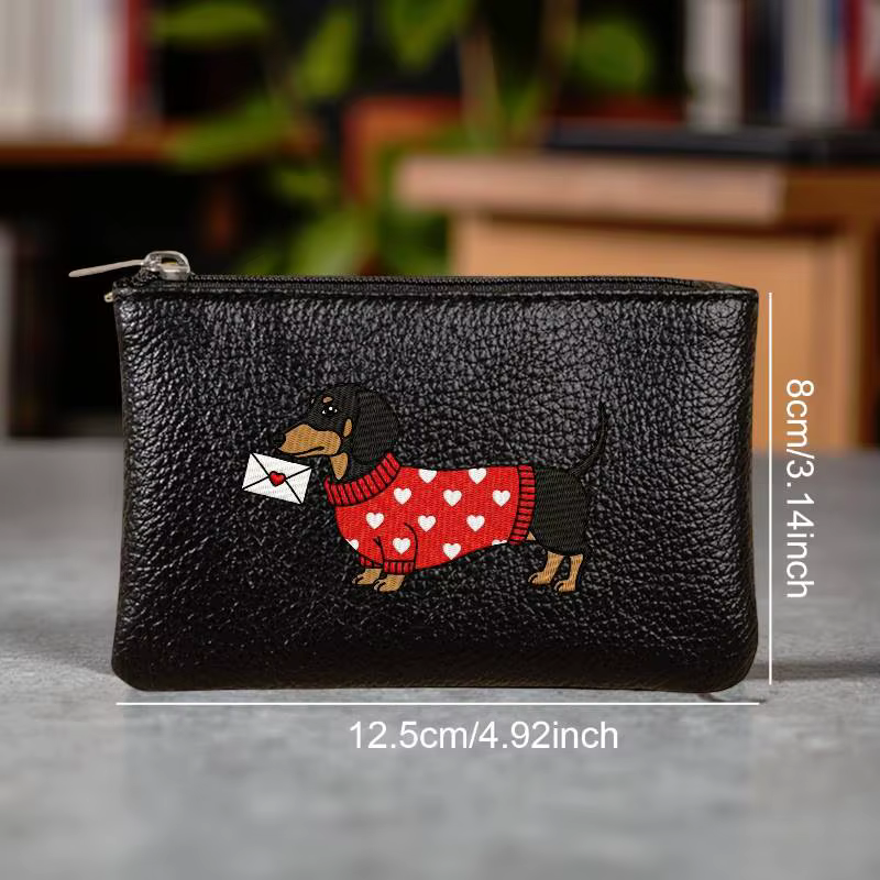 Porte-monnaie en cuir PU avec fermeture éclair