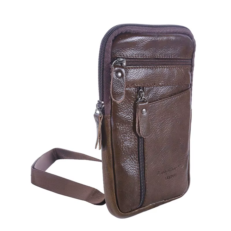 Sac de taille en cuir pour hommes
