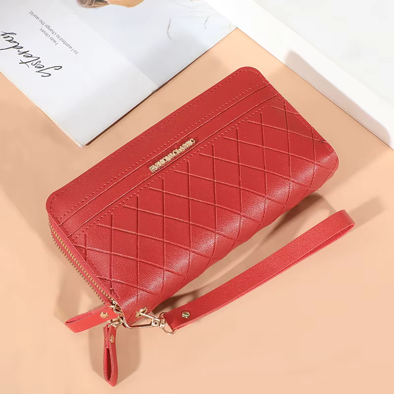 Portefeuille Long en cuir Pu pour femmes