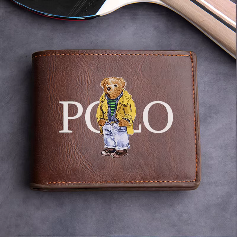 Portefeuille homme en cuir PU avec logo POLO BEAR